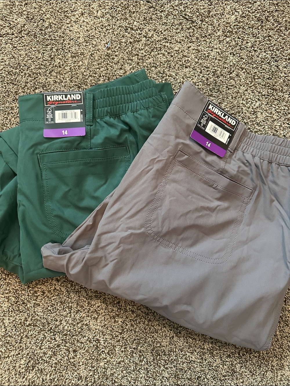 Lot of 2 NWT Women’s Ankle Travel Pant Kirkland Signature.  Size 14